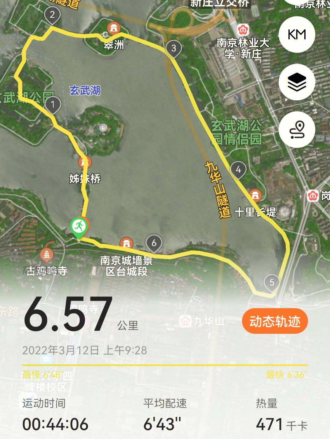 玄武湖环湖跑图片