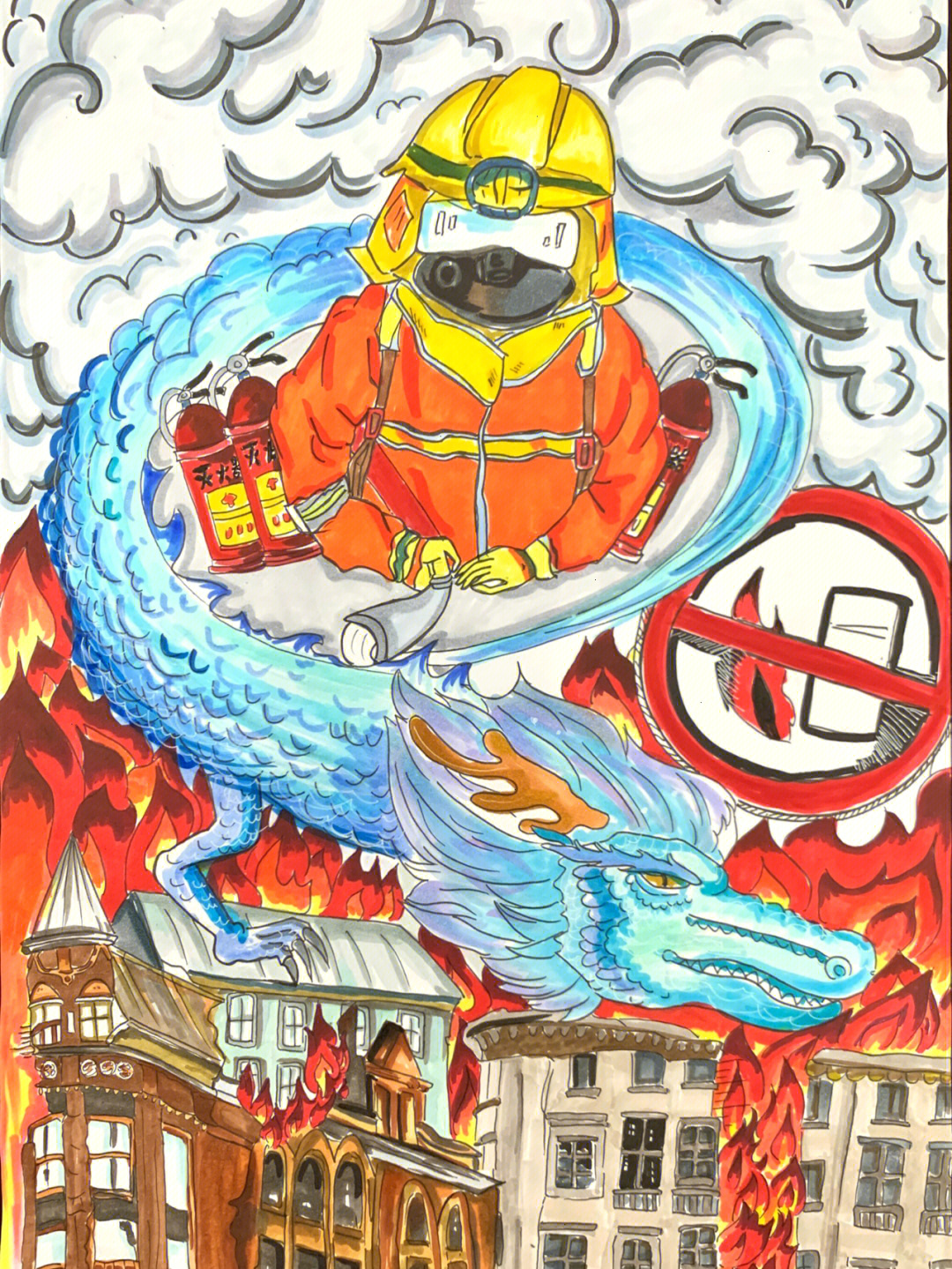 消防安全主题绘画大赛图片