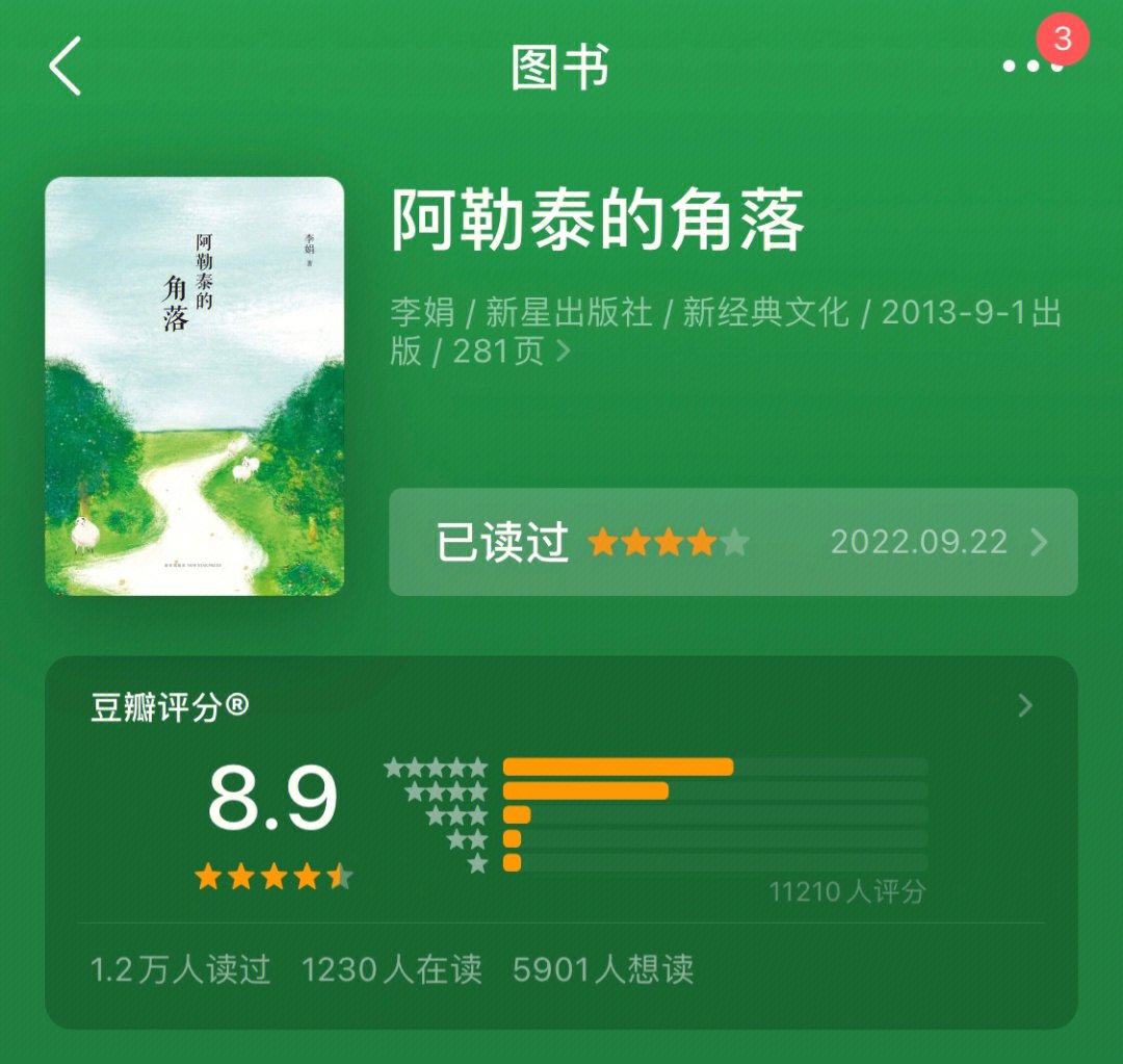 读书分享76阿勒泰的角落