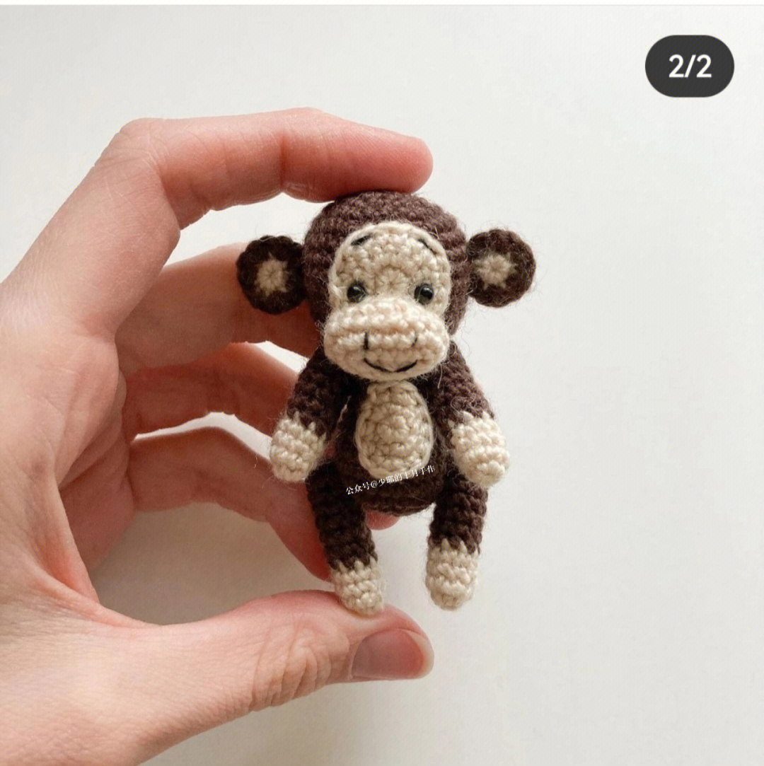 一只可爱小猴子钩针图解分享