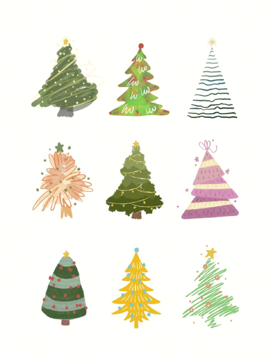 圣诞树装饰品简笔画图片