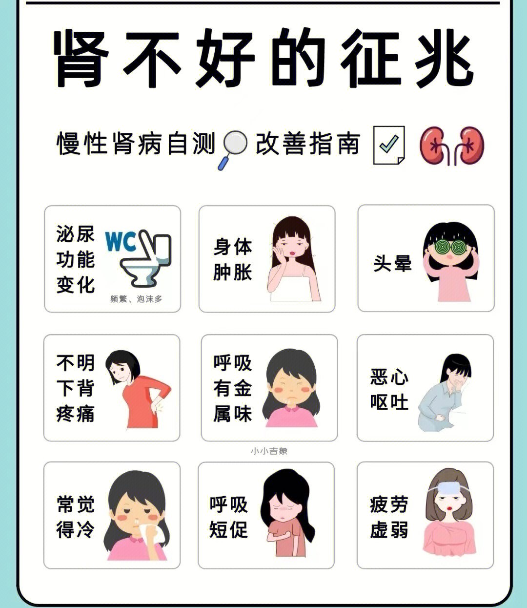 呼吸短促以上9大肾脏异常早期症状,希望帮助大家避免哦,祝大家都能有