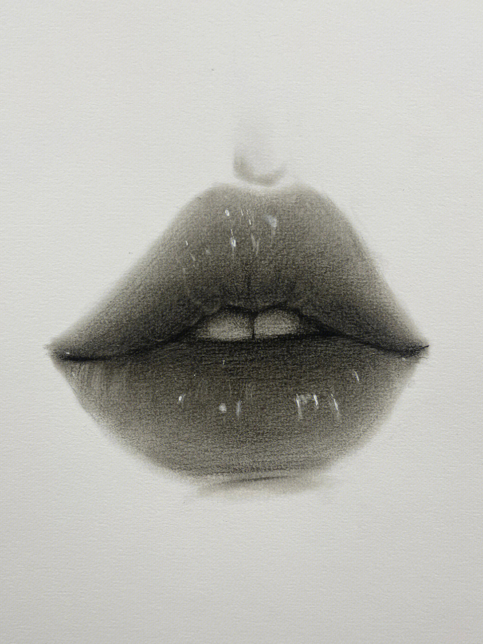 嘴唇素描 画法图片