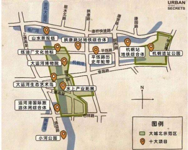 运河景观带一期规划图图片