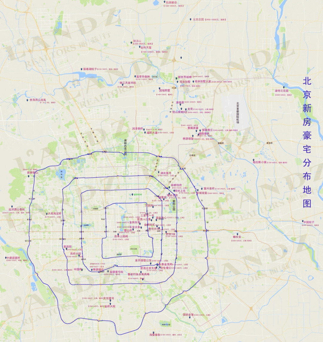 超全的北京新房豪宅地图