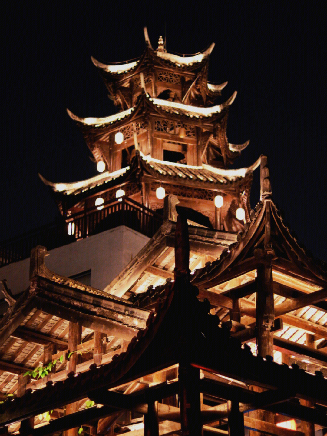 甘坑客家小镇 夜景图片