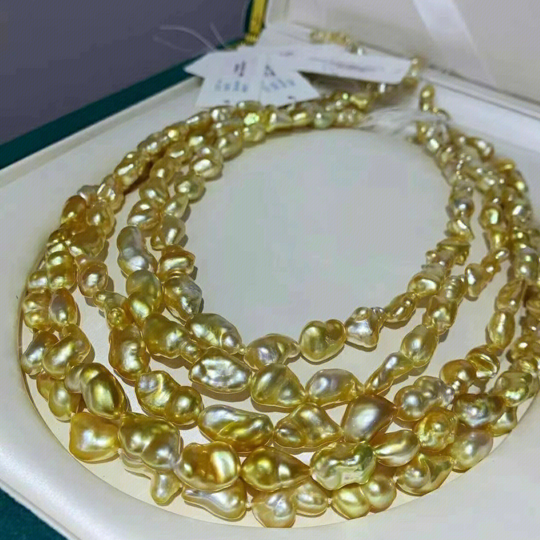 不一样的美南洋金珠keshi野生无核珍珠项链