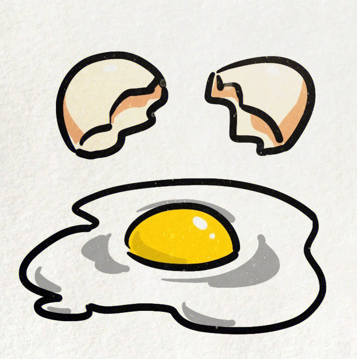 荷包蛋简笔画制作图片