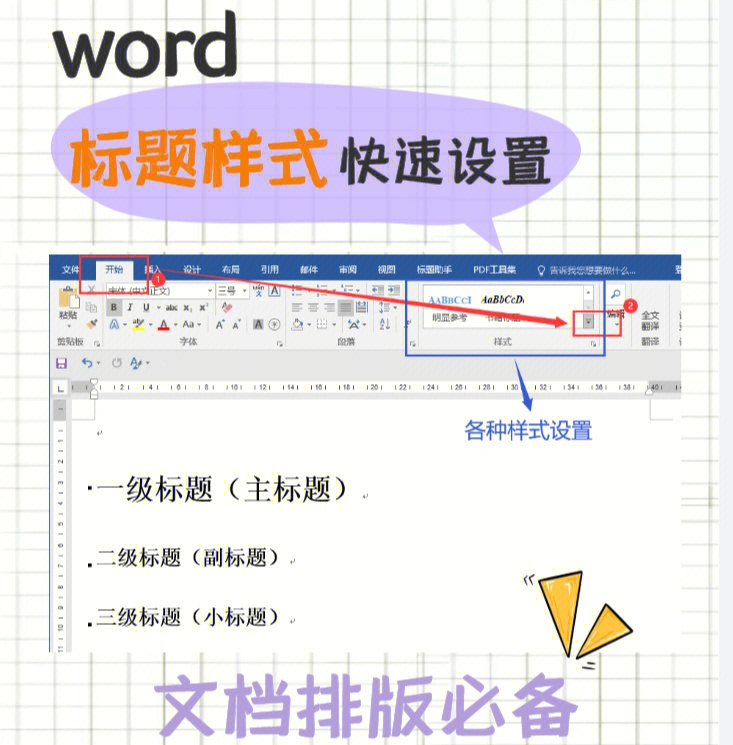 word各级标题主标题副标题样式快速设置