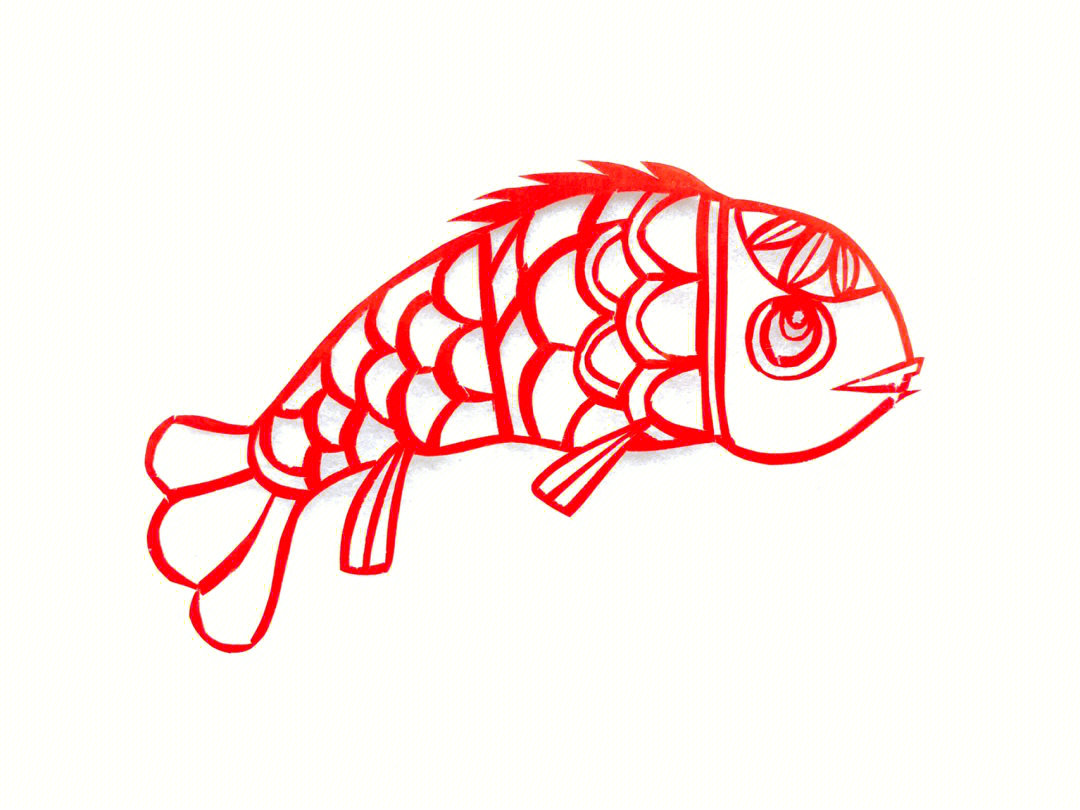 剪纸小金鱼的画法图片