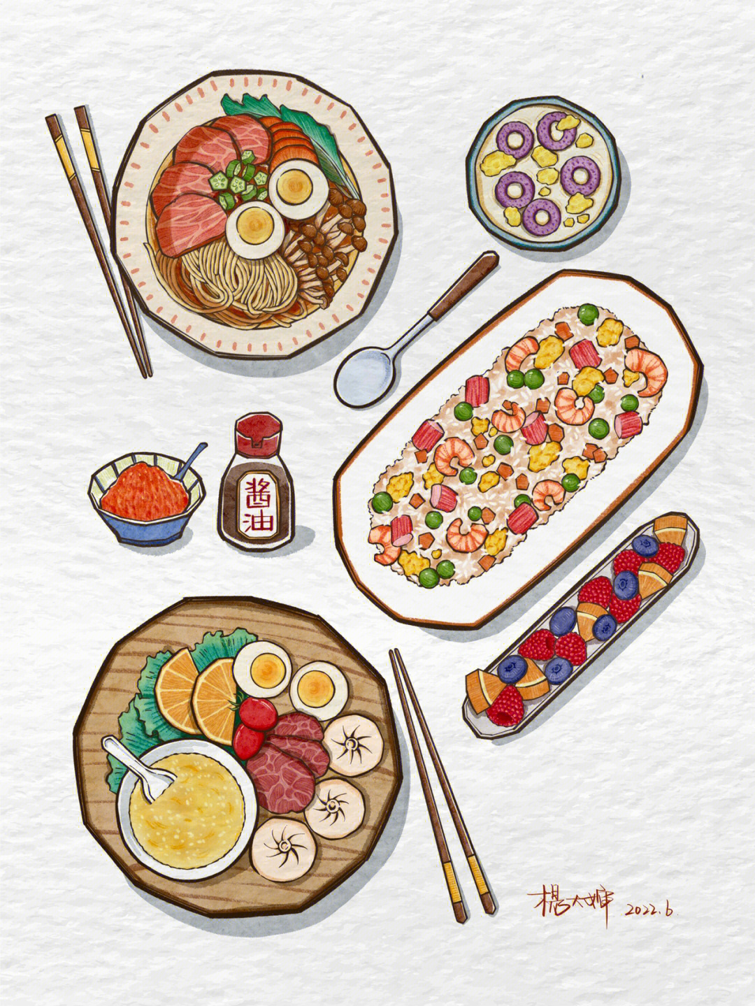 中餐菜品手绘简图图片