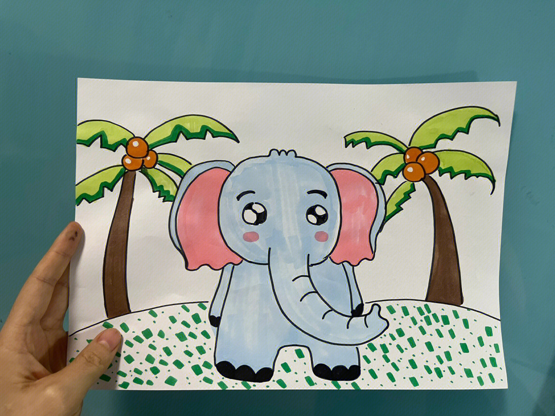 以大象为主题的儿童画图片