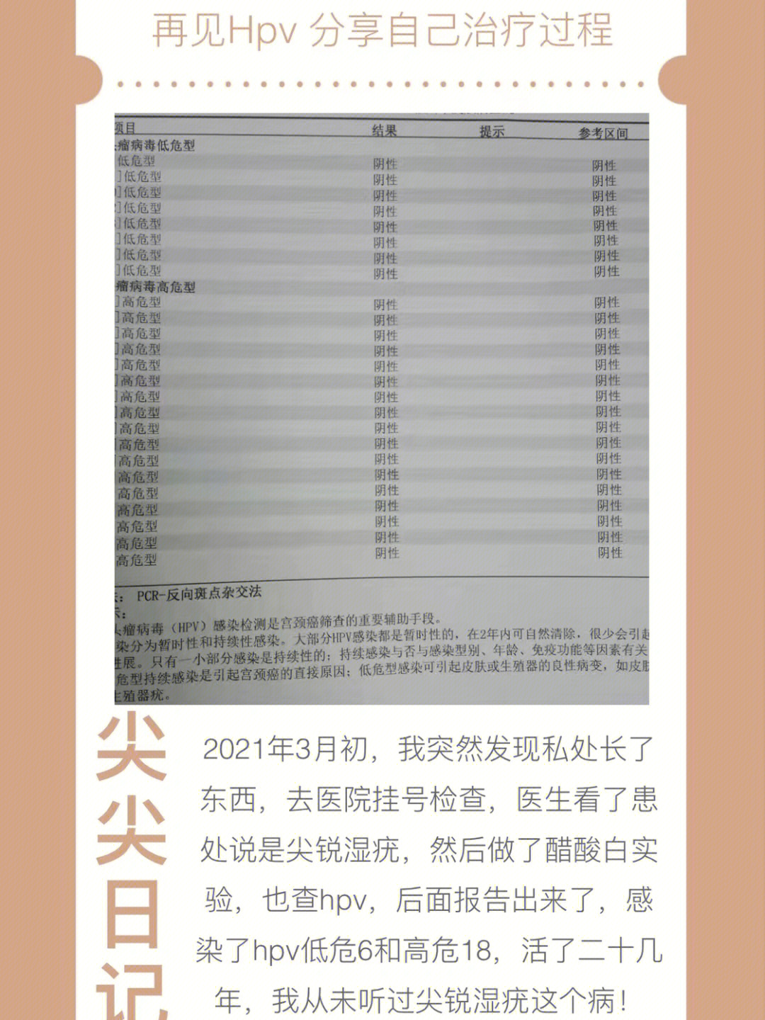 困扰已久的hpv尖锐湿疣终于治疗好了