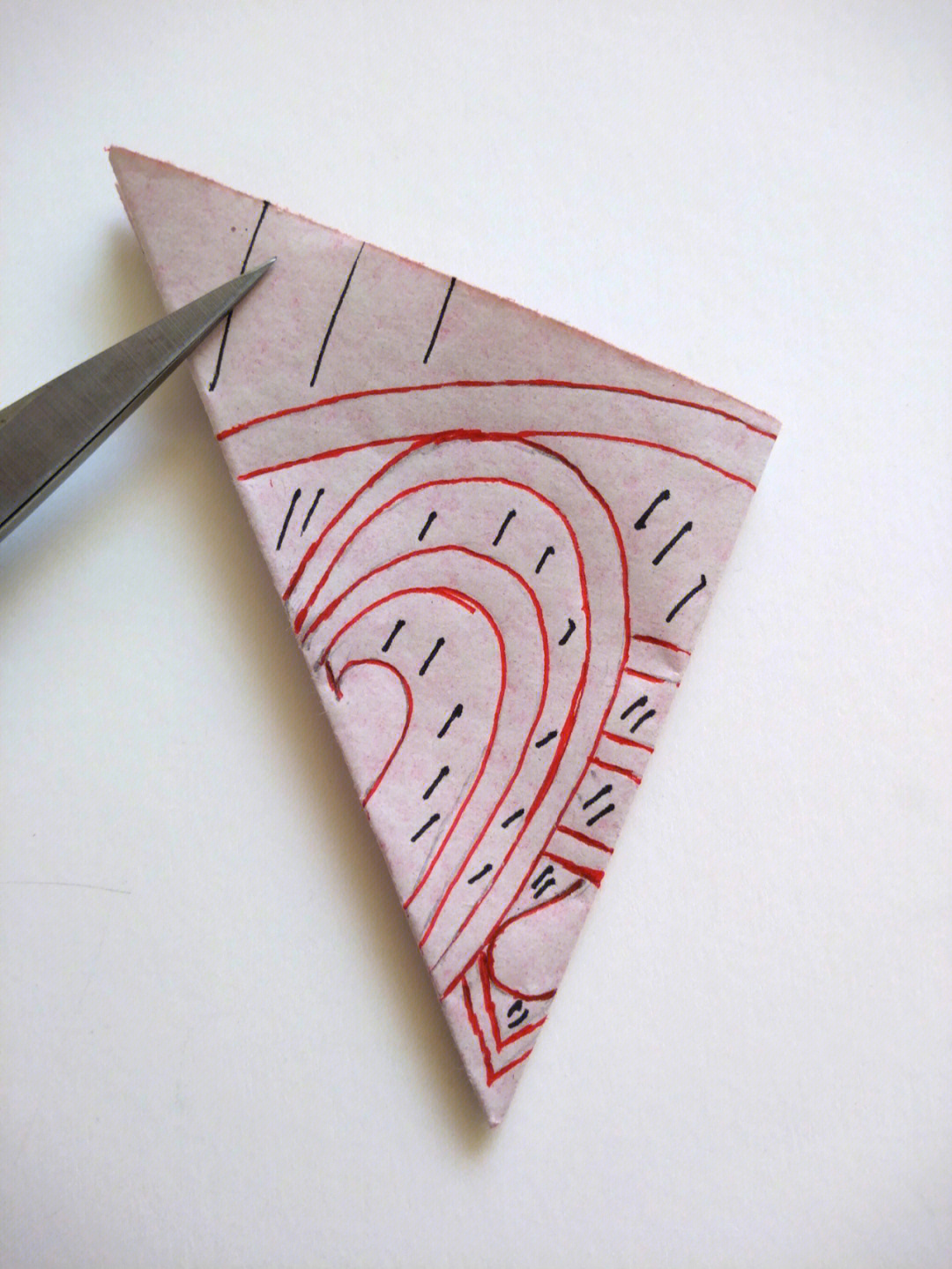 四角折剪简易的儿童手工剪纸附教程