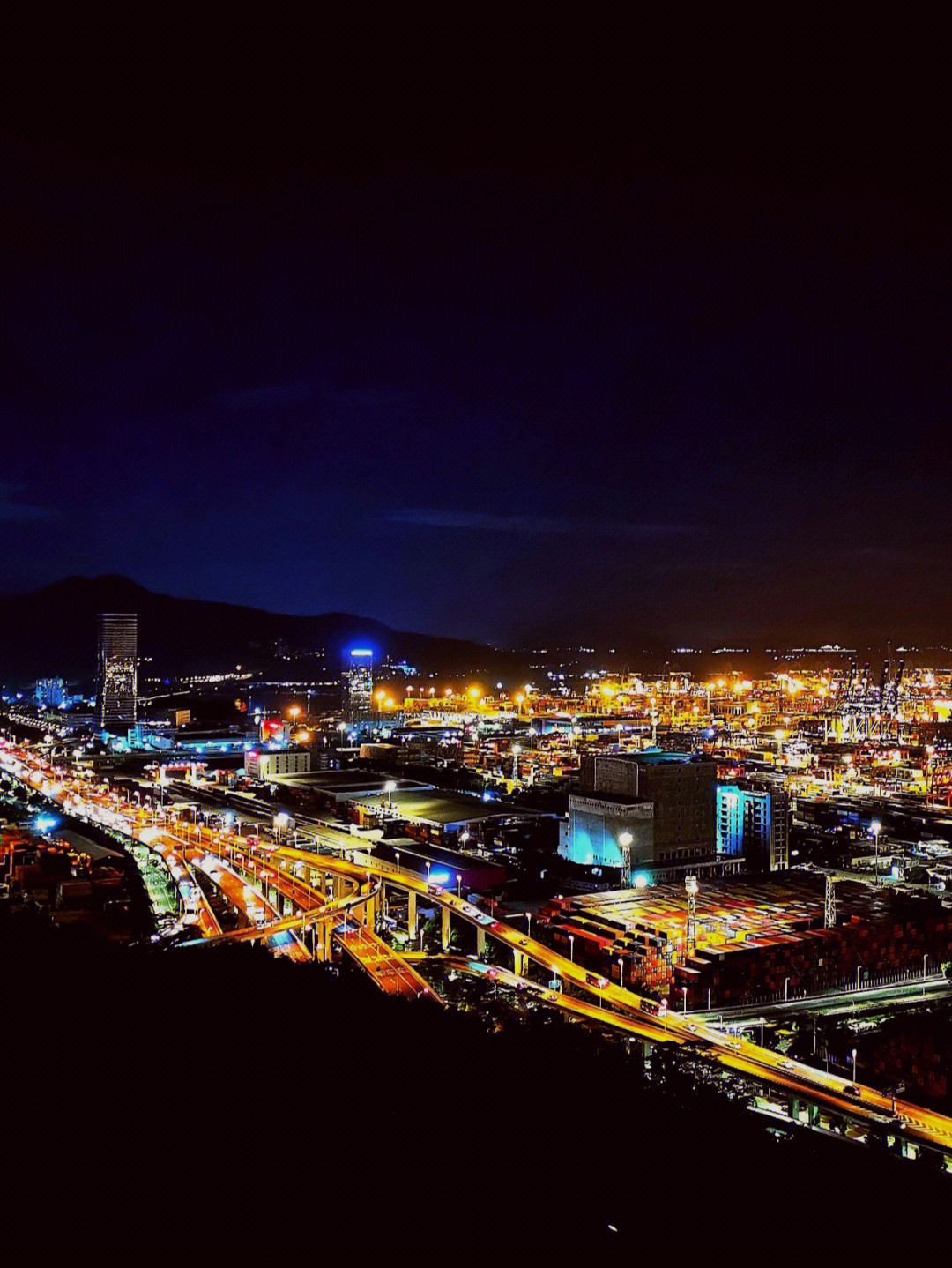 深圳湾口岸夜景图片