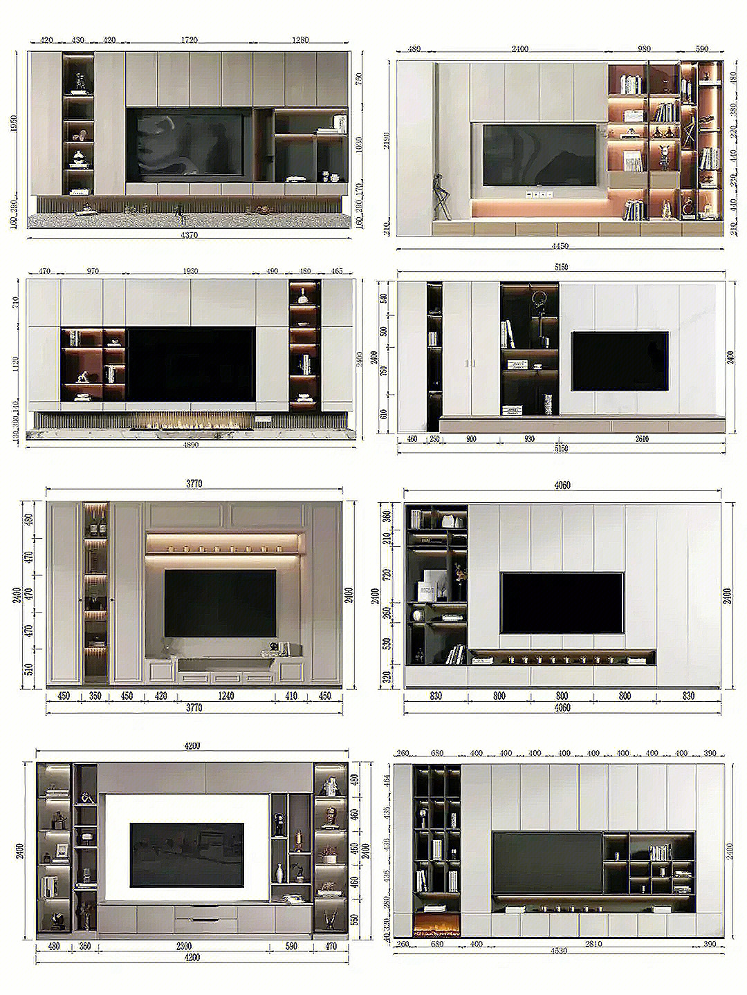 电视柜尺寸一览表图片