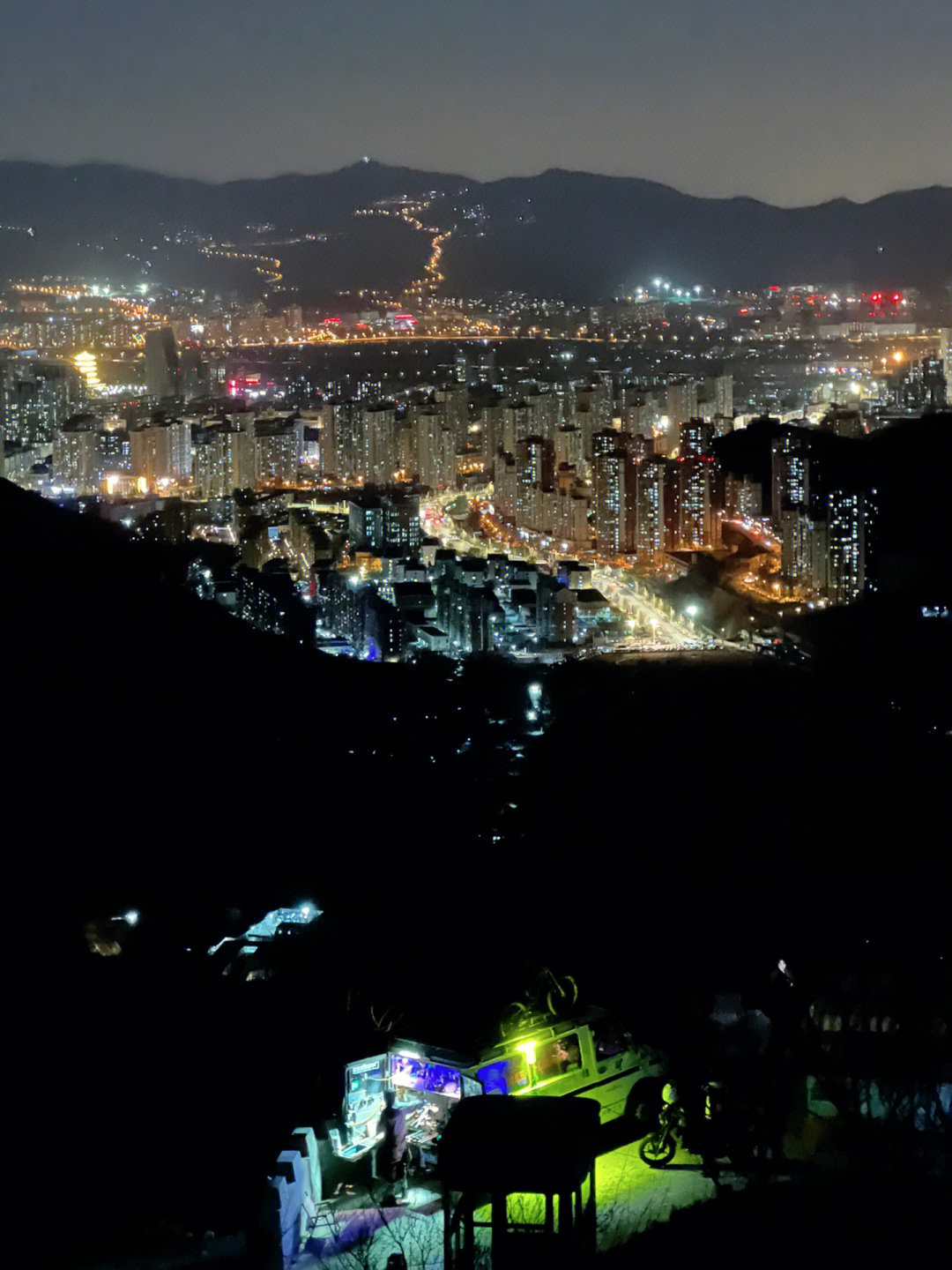 北京山顶看夜景开车图片