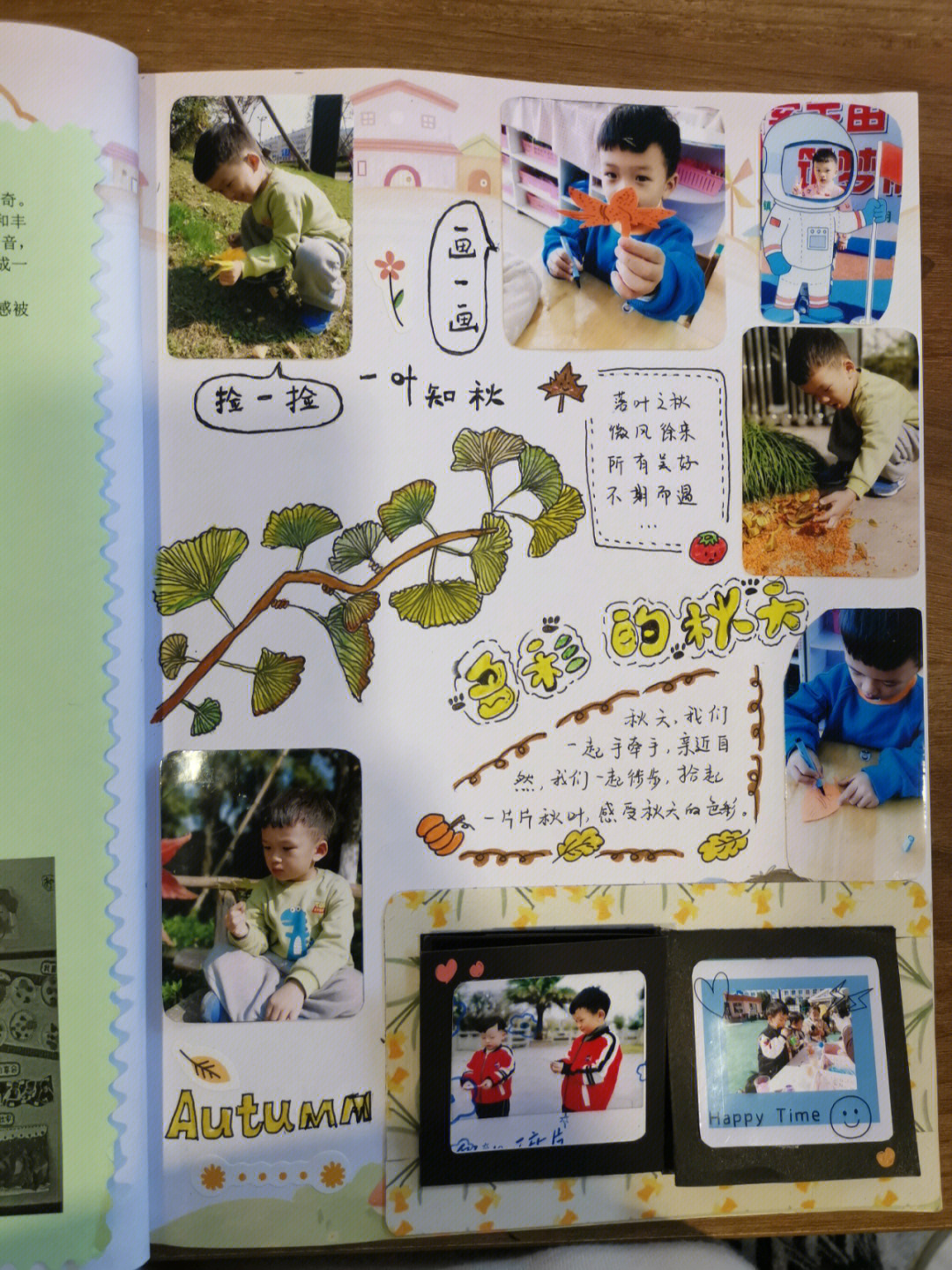 幼儿园成长手册秋叶飘图片