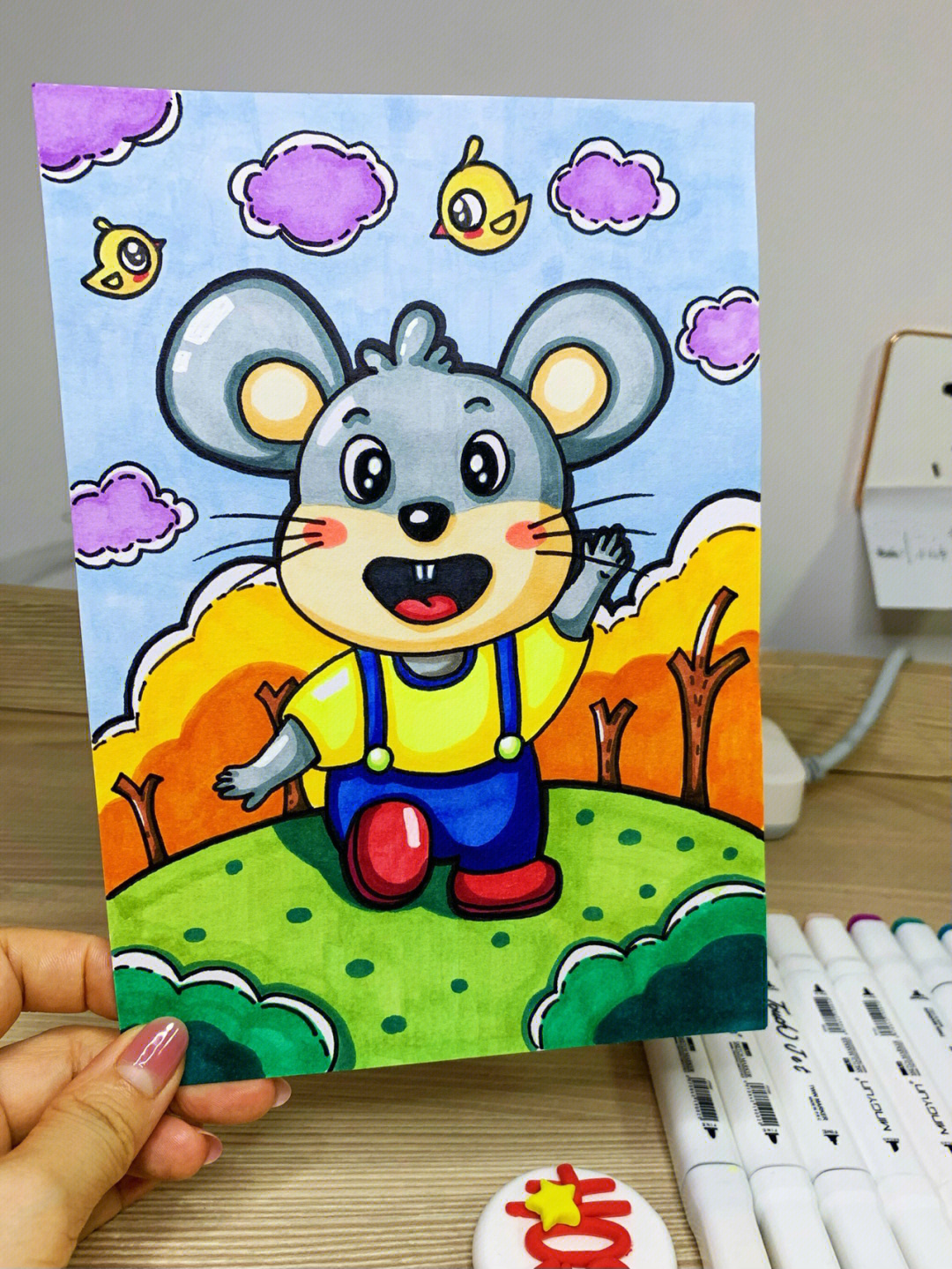 爱变的小老鼠儿童画图片