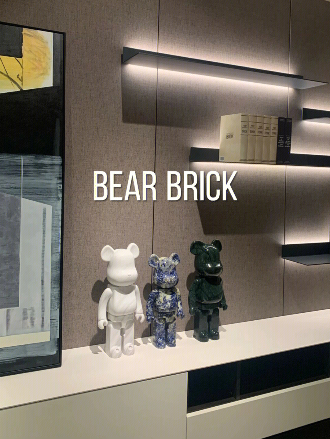 bearbrick大理石暴力熊家居摆放太爱啦