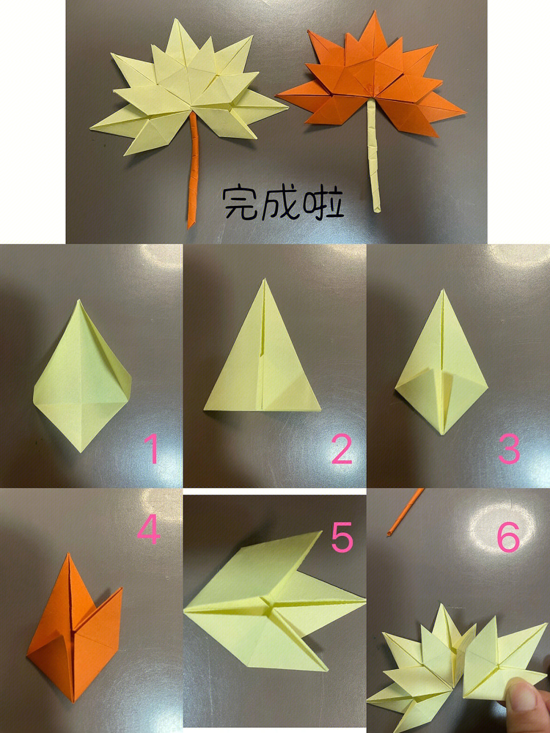 树叶折纸图解图片