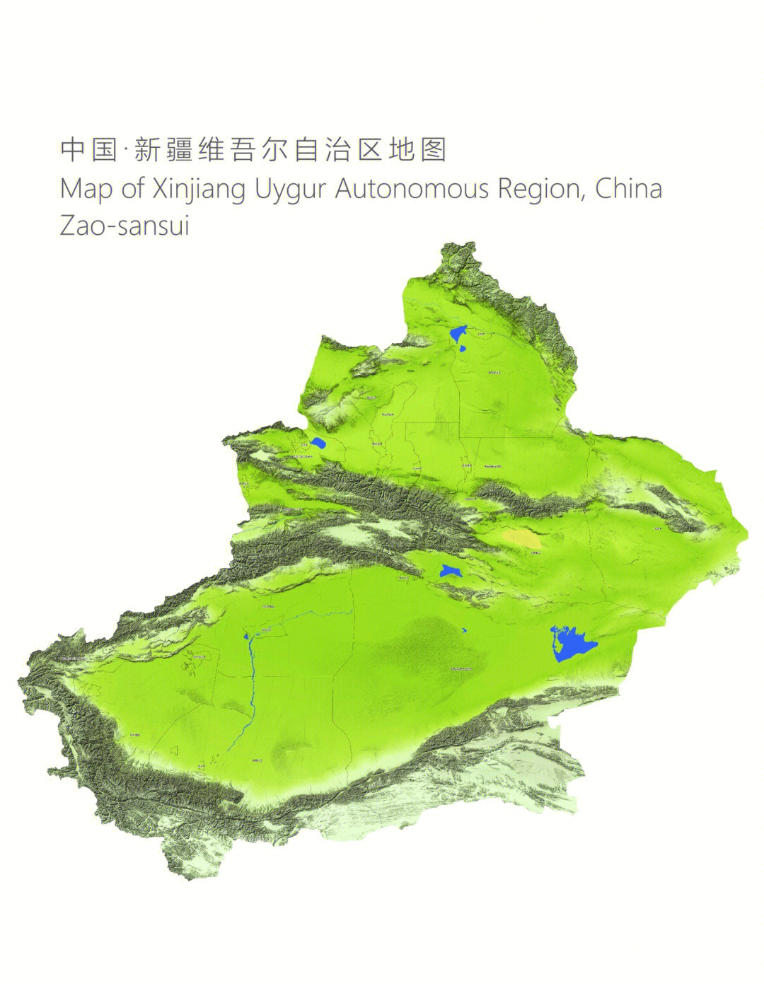 新疆地区地形地图图片