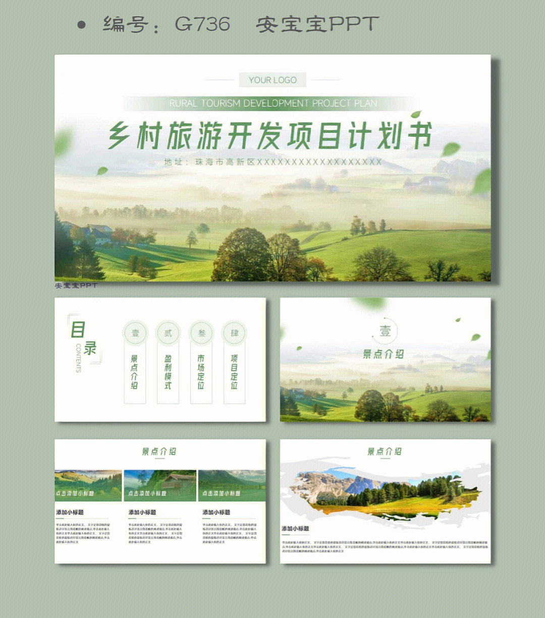 绿色生态美丽乡村旅游开发项目计划书ppt