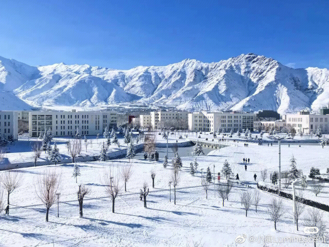 西藏大学冬景!冬天的西藏,少了些浮躁,多了份清净,晶莹的雪山