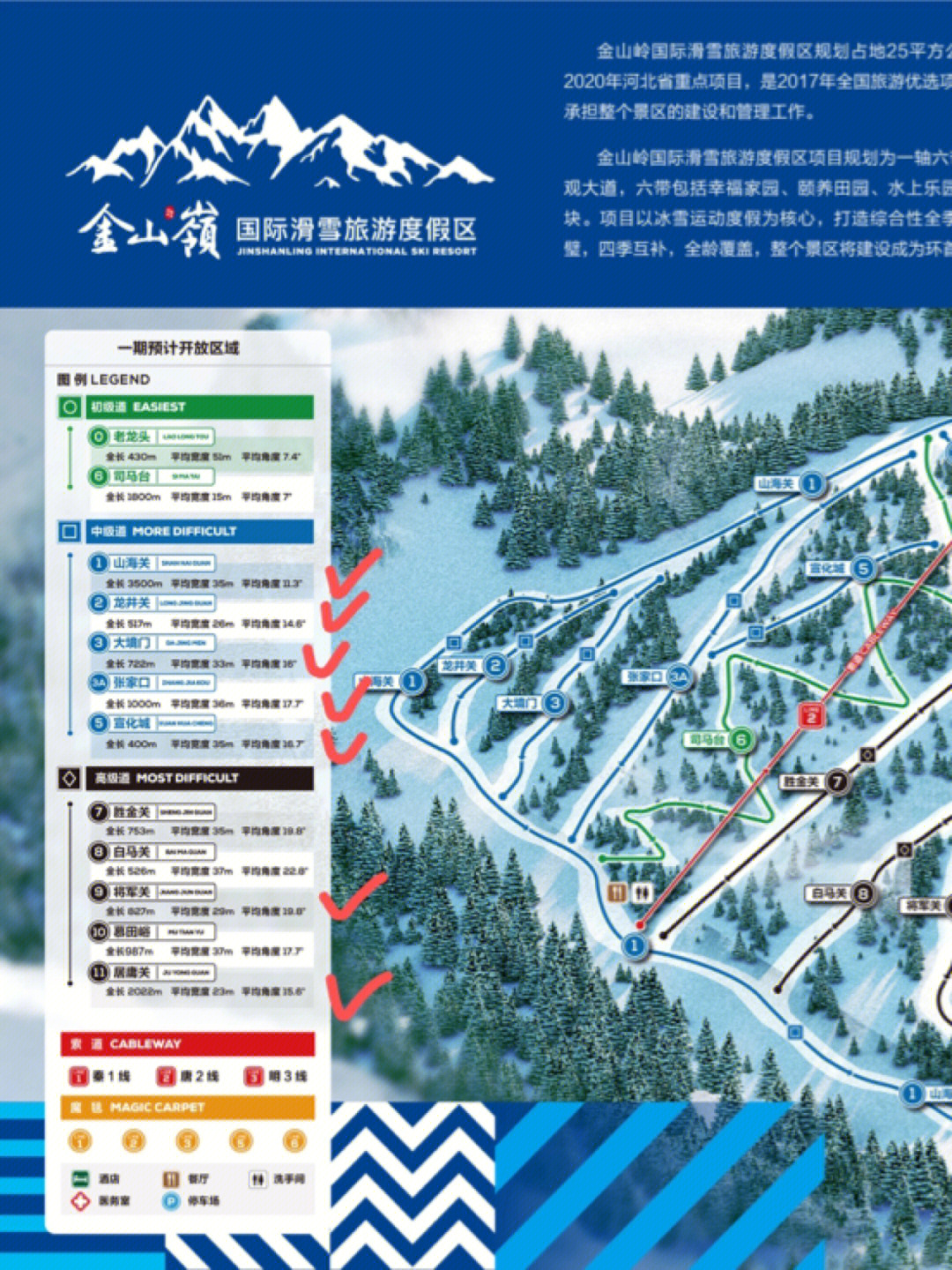 金山岭滑雪场雪道图图片