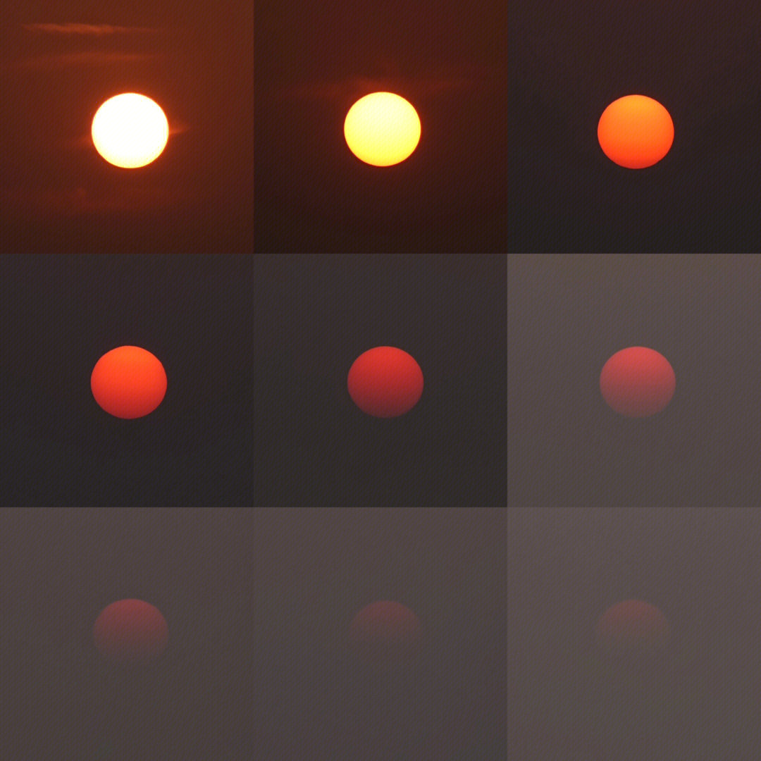 日落的变化过程图片