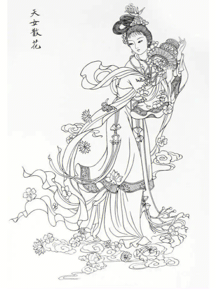 白描仕女图分享中国画绘画素材审美积累