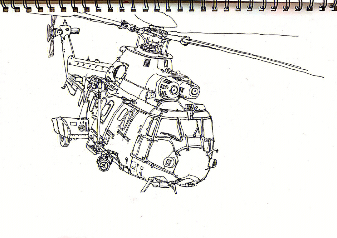 上课跟着同学们画的速写直升机05