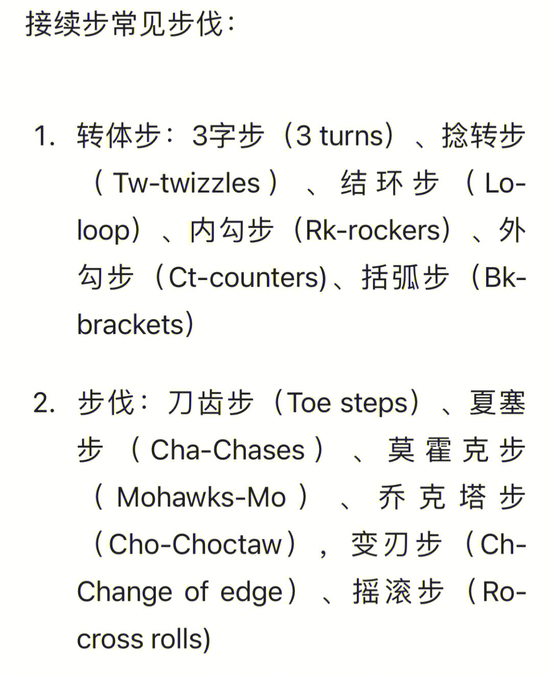 花滑步伐科普图片