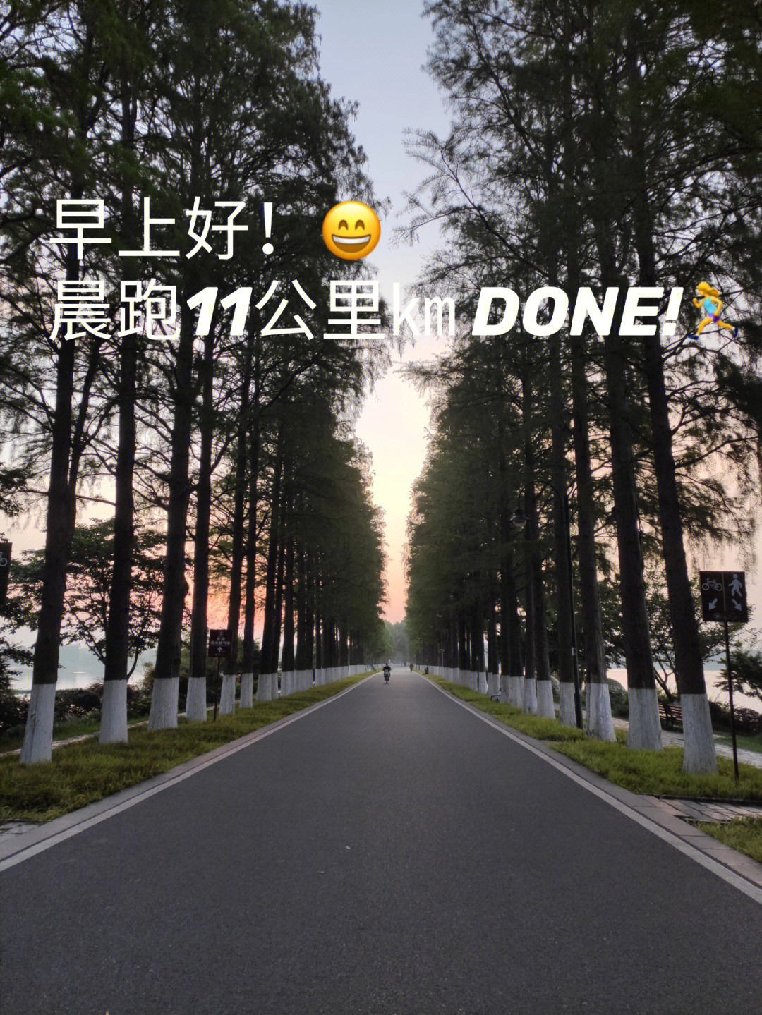 早上好呲牙晨跑11公里㎞done69