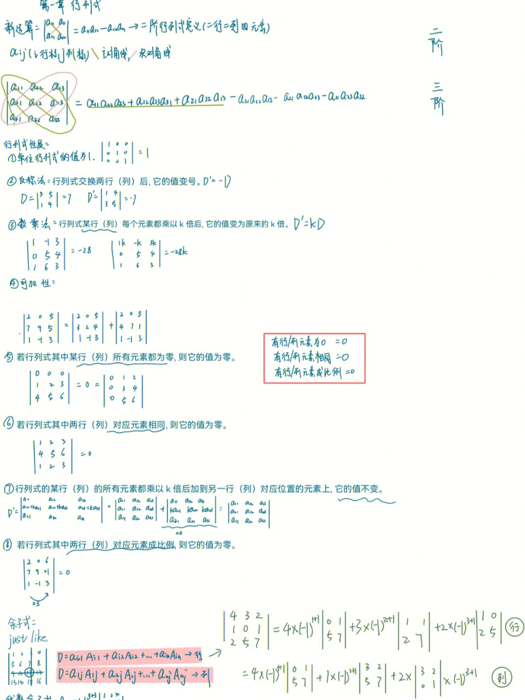 线性代数第一章行列式笔记