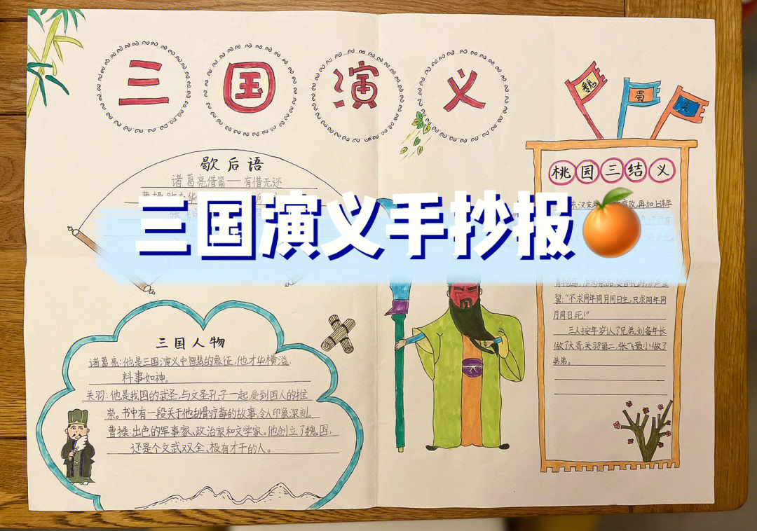 小学生三国演义原创手抄报