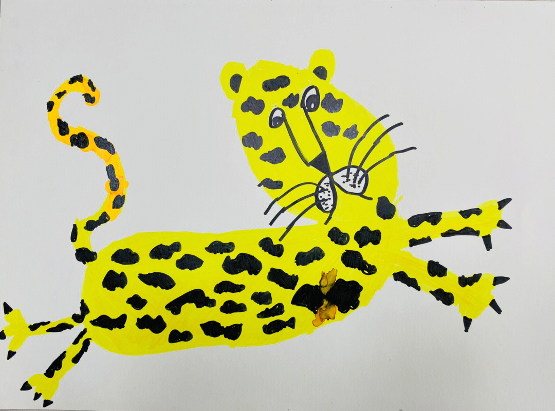豹子儿童绘画图片