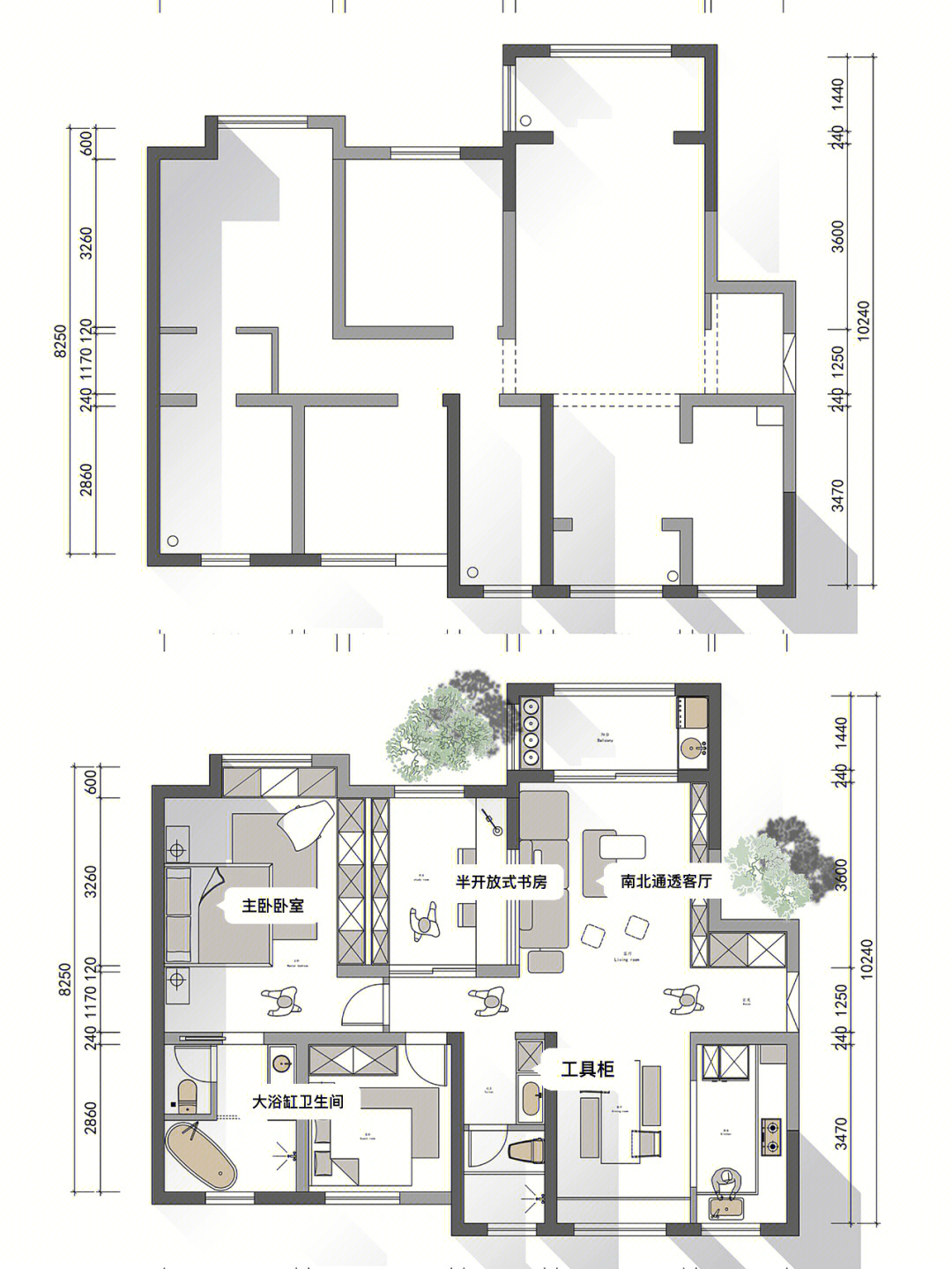 120平方室内设计平面图图片