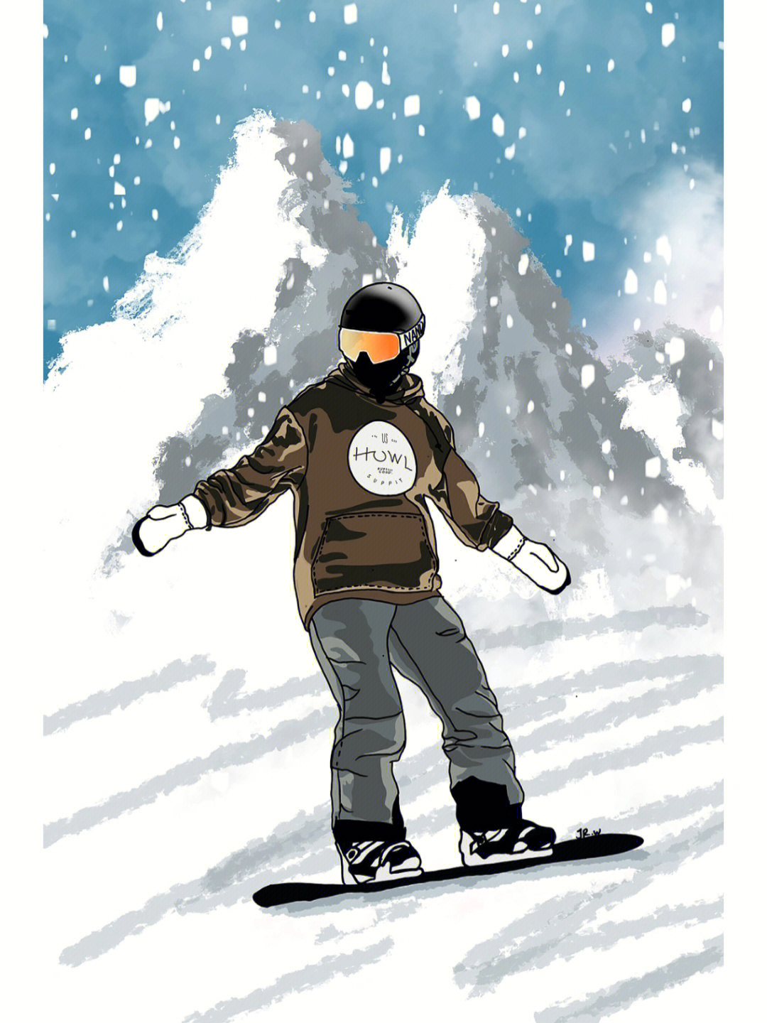 滑雪照片漫画图片
