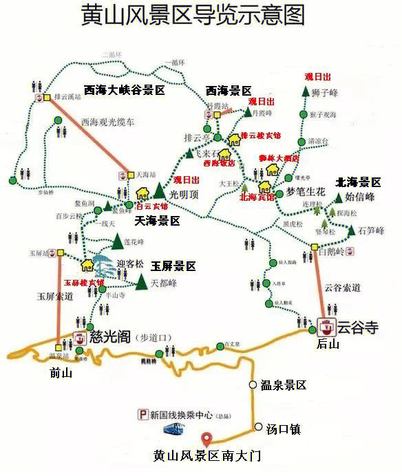 黄山市景区地图图片