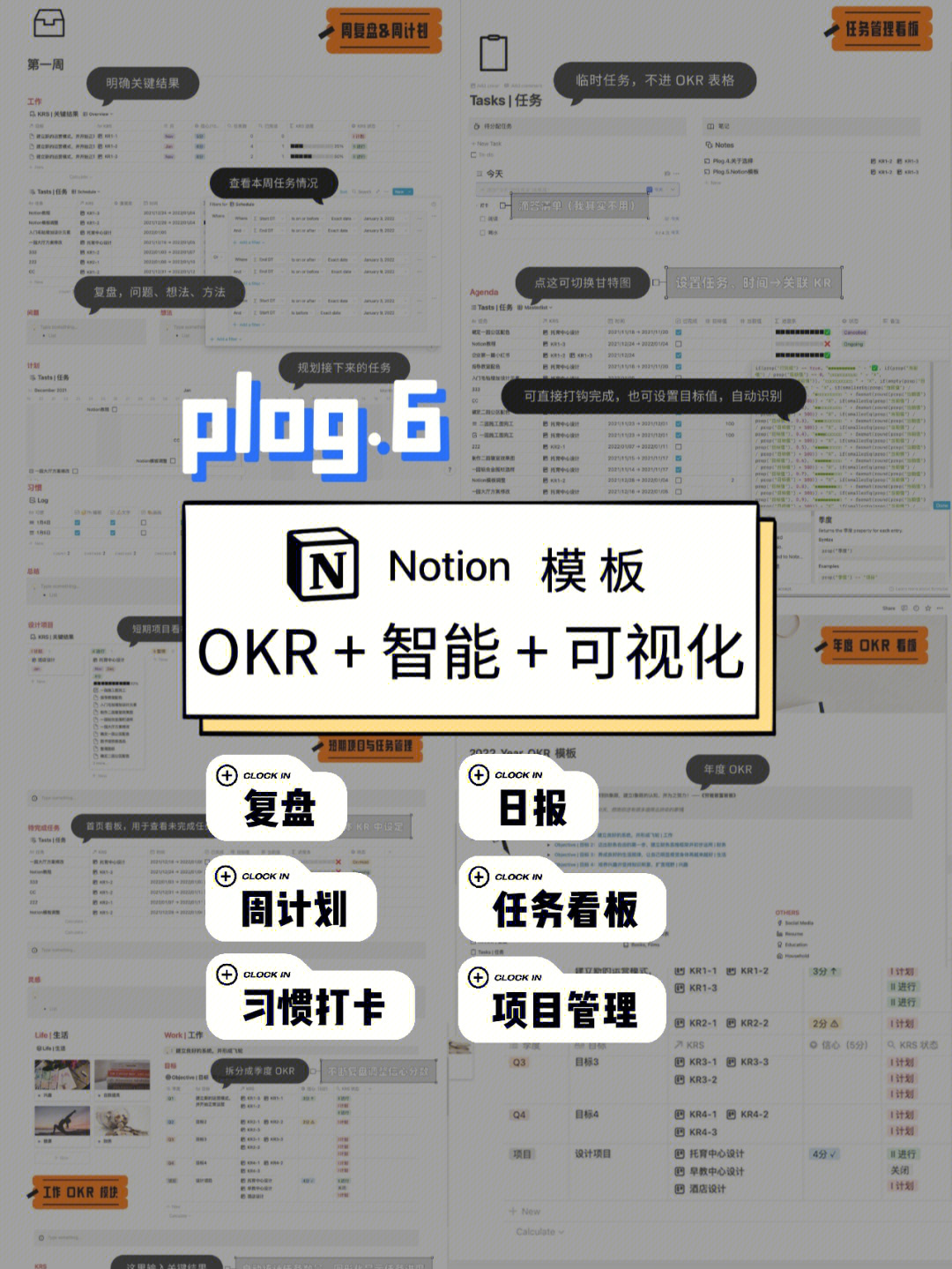 notion模板:okr 半智能 可视化,含教程