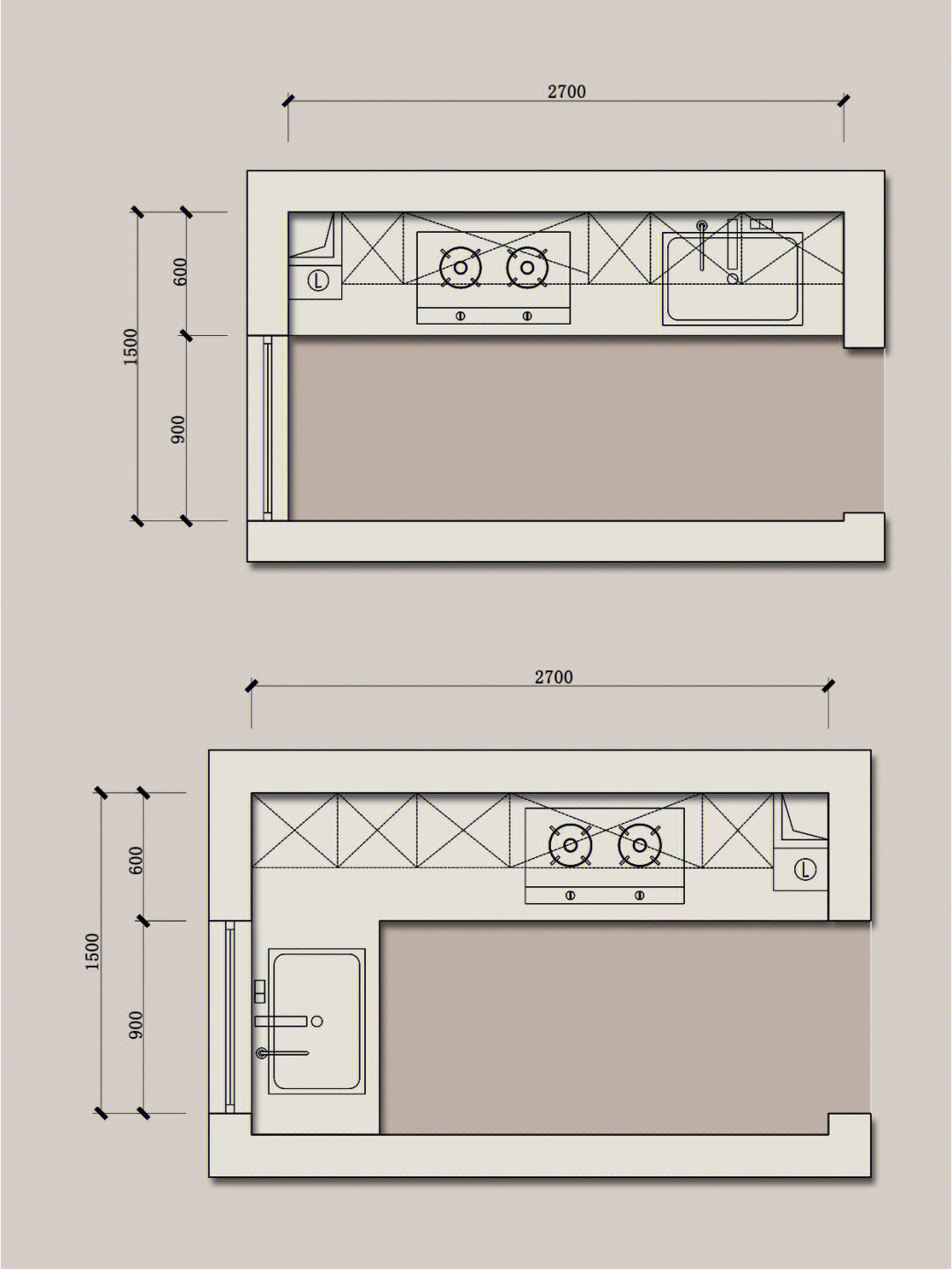 别墅厨房设计平面图图片
