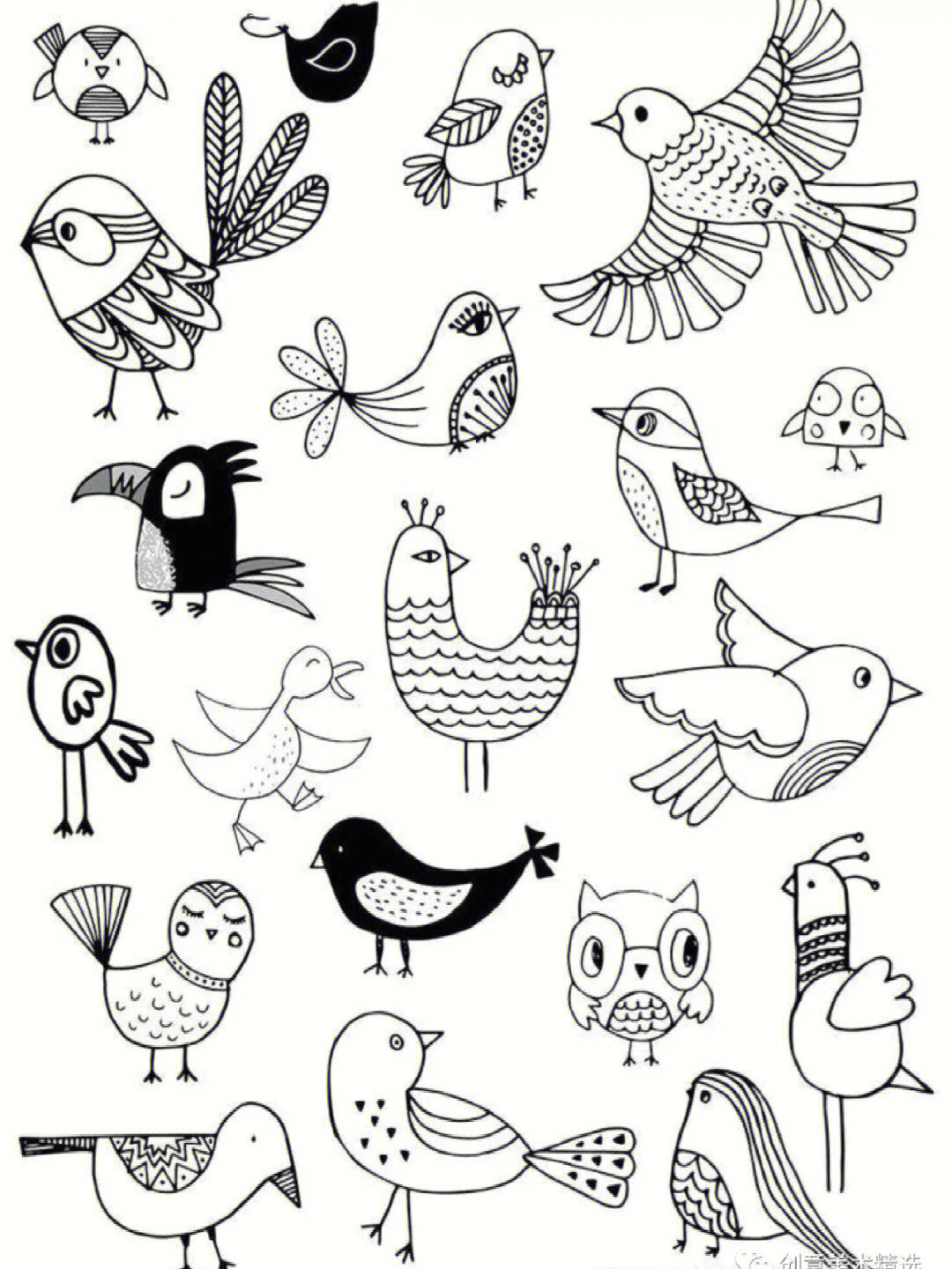 四年级鸟的纹样怎么画图片