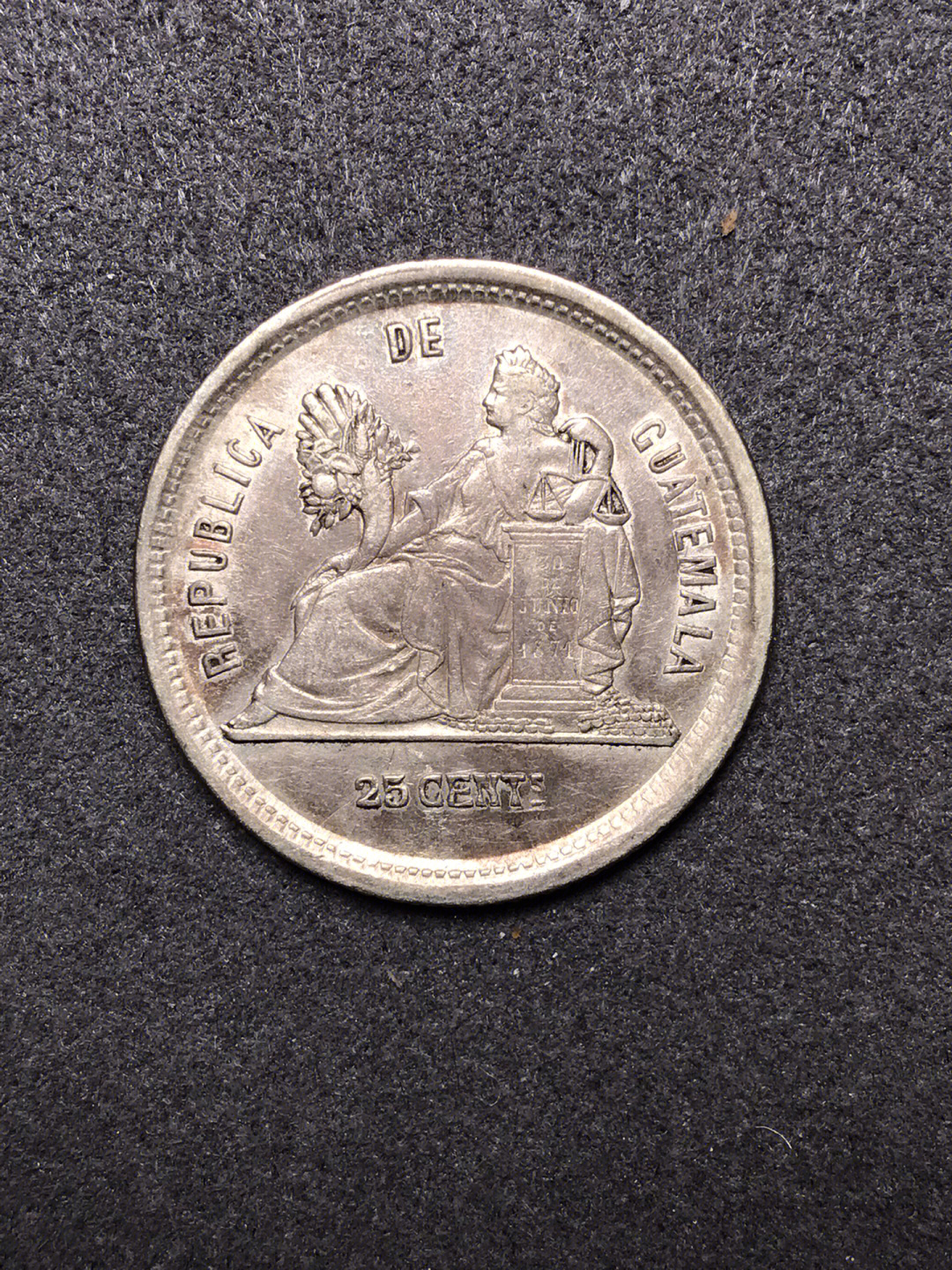 危地马拉1889年25分银币