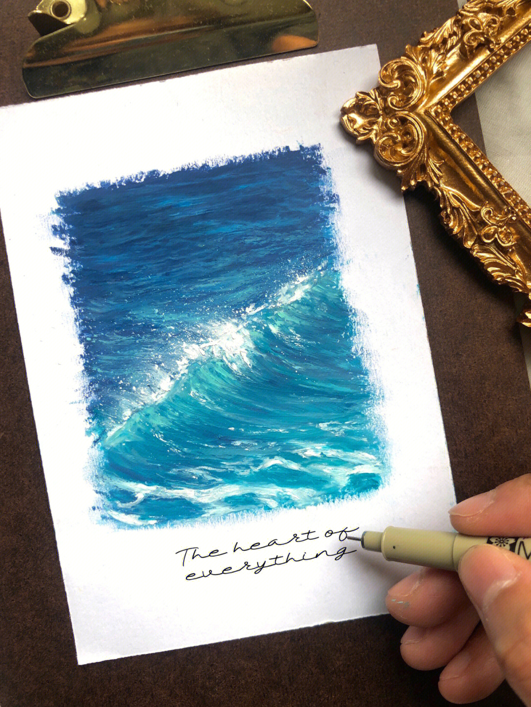 油画棒海浪附教程新手也能画的大海