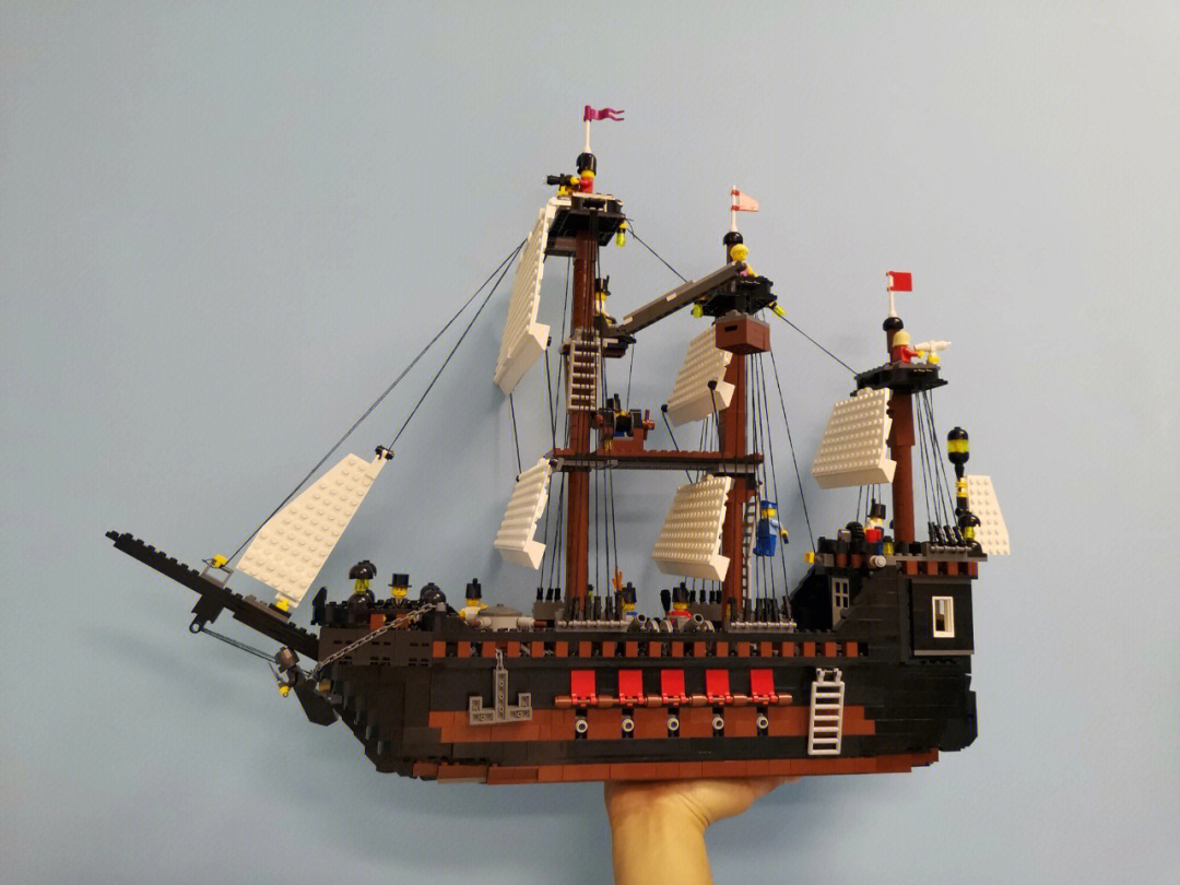原创乐高moc中世纪三桅杆帆船
