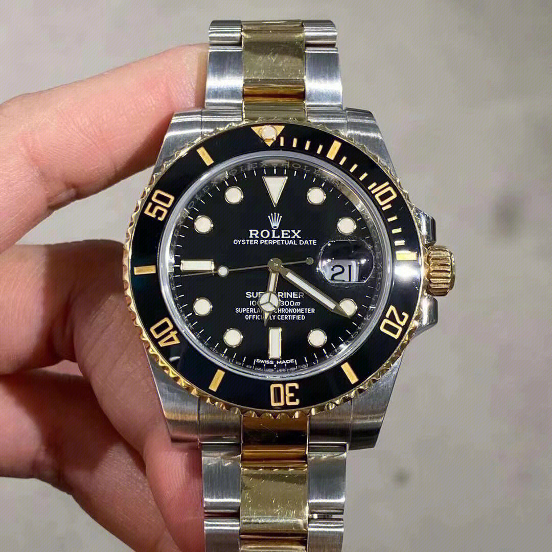 劳力士rolex潜航者间金黑板链m1166139多