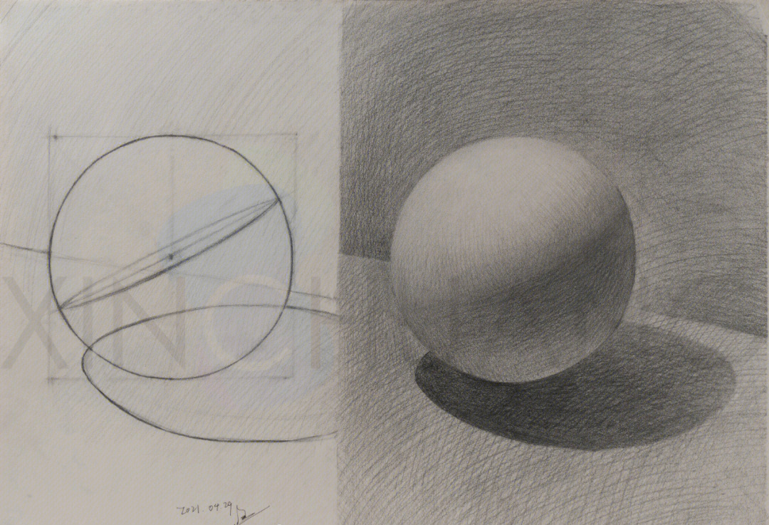 球体素描 五大调子图片