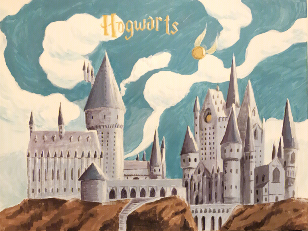 霍格沃茨城堡Q版手绘图片