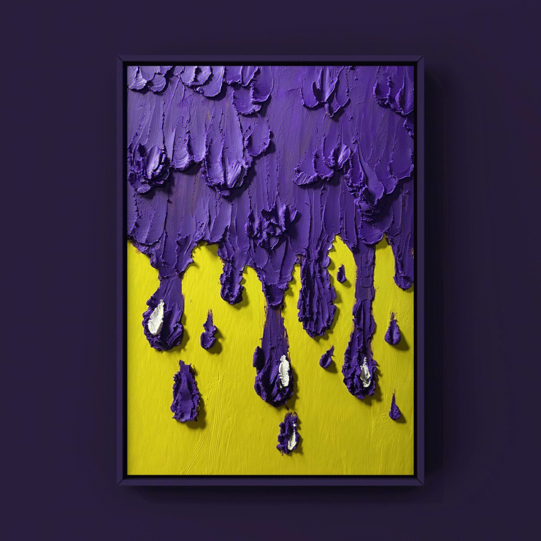 油画棒涂涂画画之紫黄配色含过程和色号